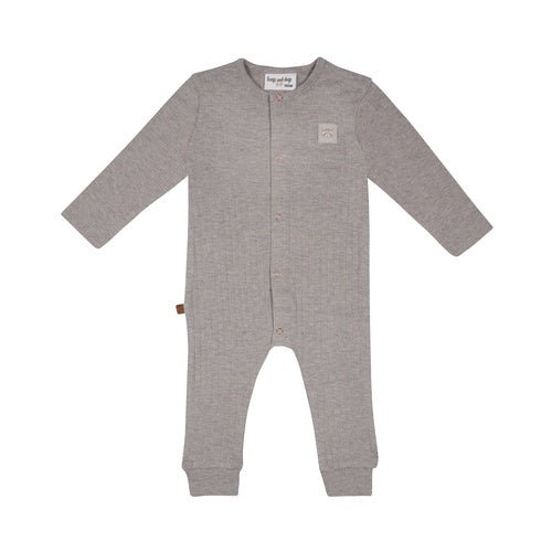 Waschbär Melange 10x1 Rib Onesie Baby | Taupe