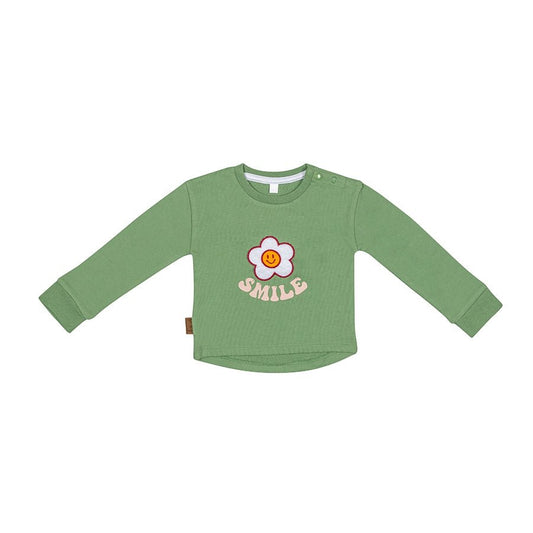 Flower Power Pullover Smile | Grün