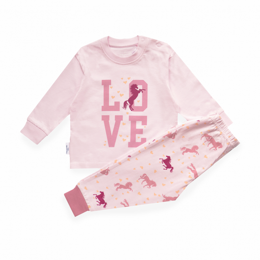 Pferderosa F&D-Pyjama für Teenager | Rosa