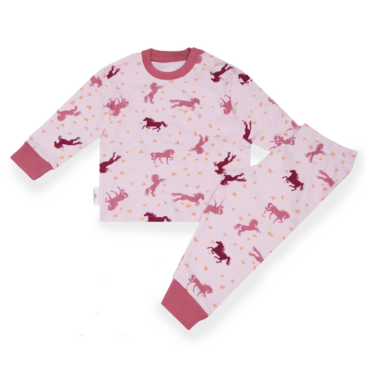 Pferderosa AOP F&D Pyjama Kinder | Rosa