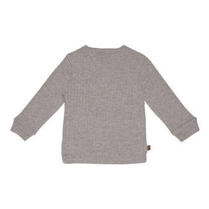 Waschbär-Melange-Wickelshirt | Taupe