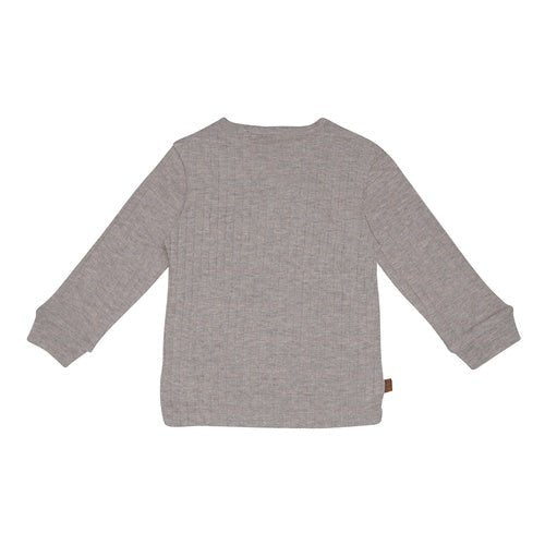Waschbär-Melange-Wickelshirt | Taupe