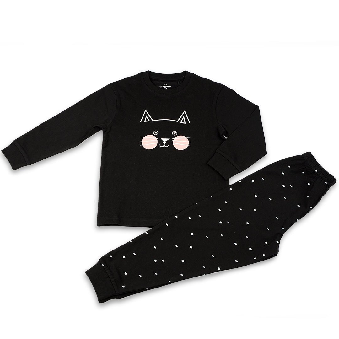 Kitty F&D Pyjama Teen | Schwarz