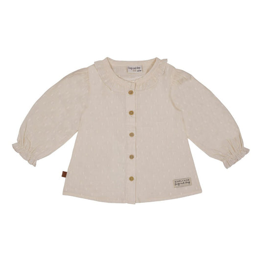 Bluse mit gewebten Punkten | Beige