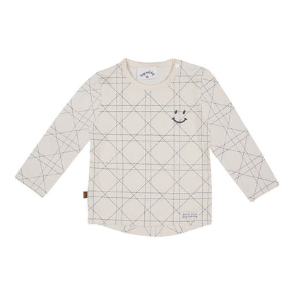 Karo-T-Shirt Baby | Cremefarben