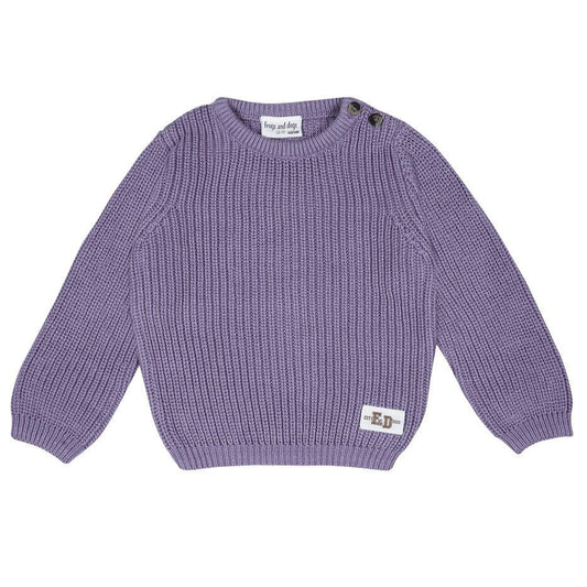 Smart Club Gestrickter Rippenpullover Baby | Blaues Lila