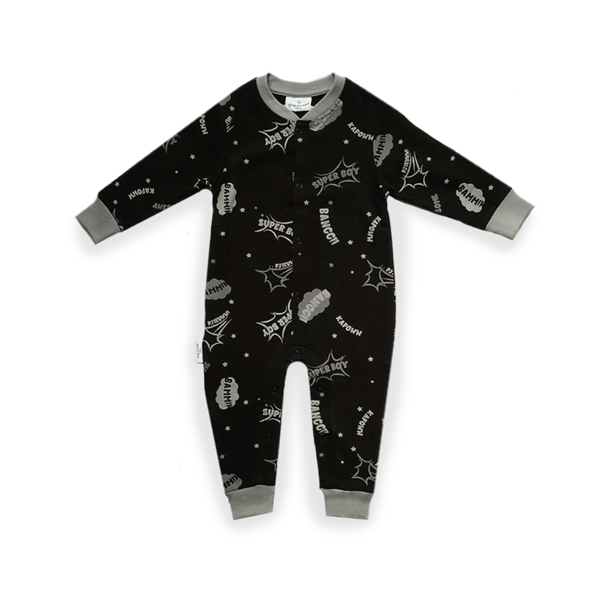 Super Boy F&D Onesie Kinder | Schwarz
