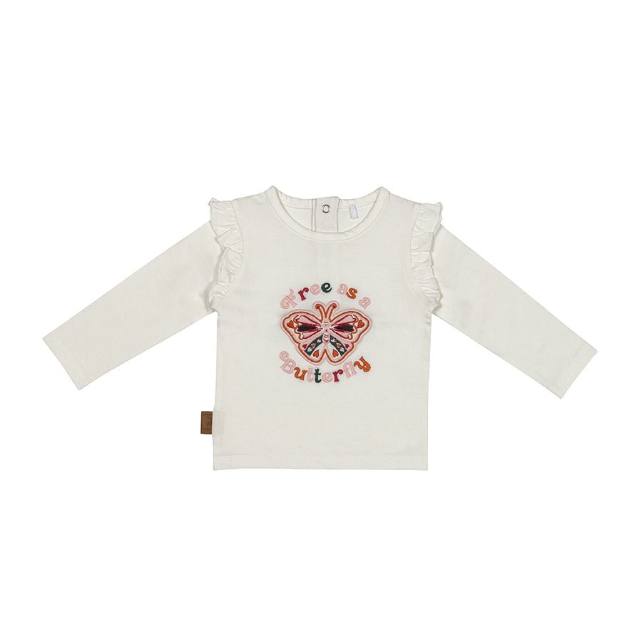 Flower Power Shirt Schmetterling | Cremefarben
