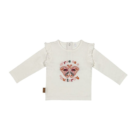 Flower Power Shirt Schmetterling | Cremefarben