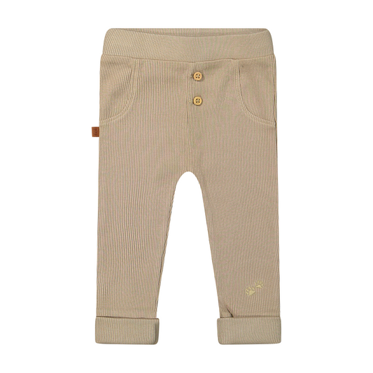 Hose Rib 2x2 Bio | Taupe