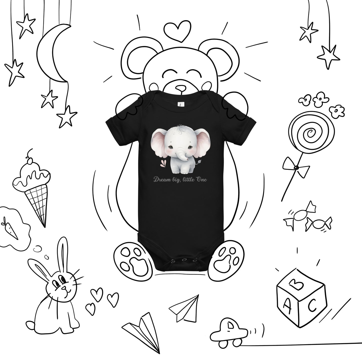 Kurzärmliger Baby-Einteiler - Dream big, little one
