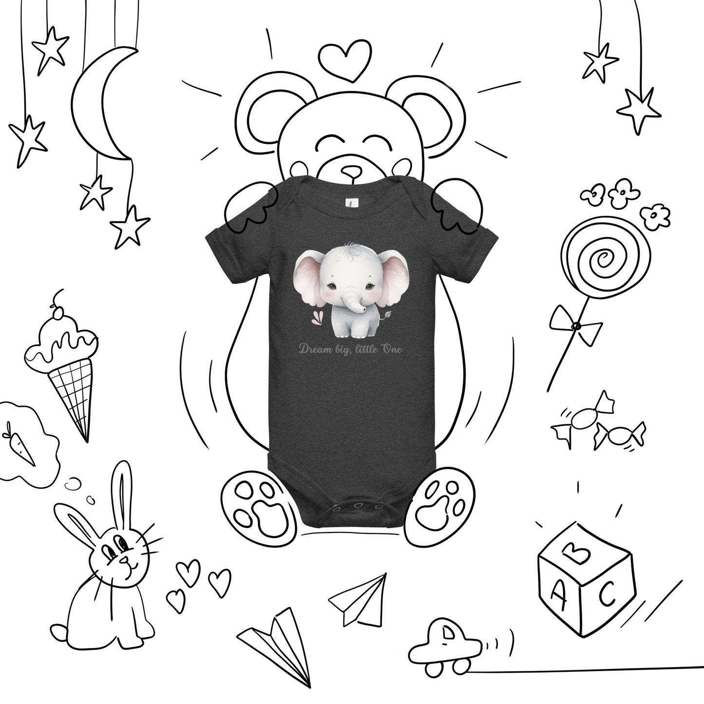 Kurzärmliger Baby-Einteiler - Dream big, little one