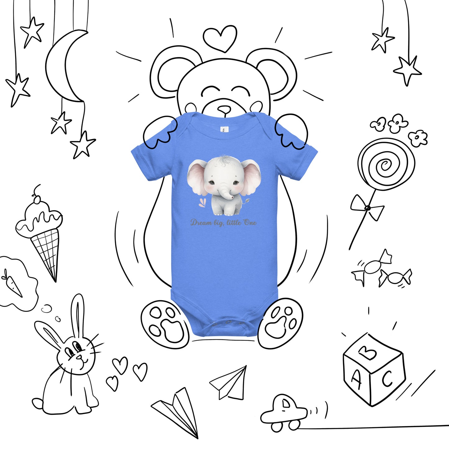 Kurzärmliger Baby-Einteiler - Dream big, little one