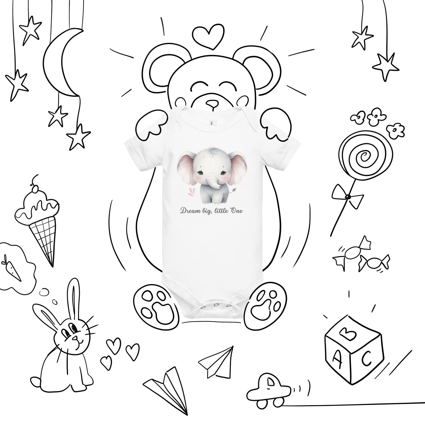 Kurzärmliger Baby-Einteiler - Dream big, little one