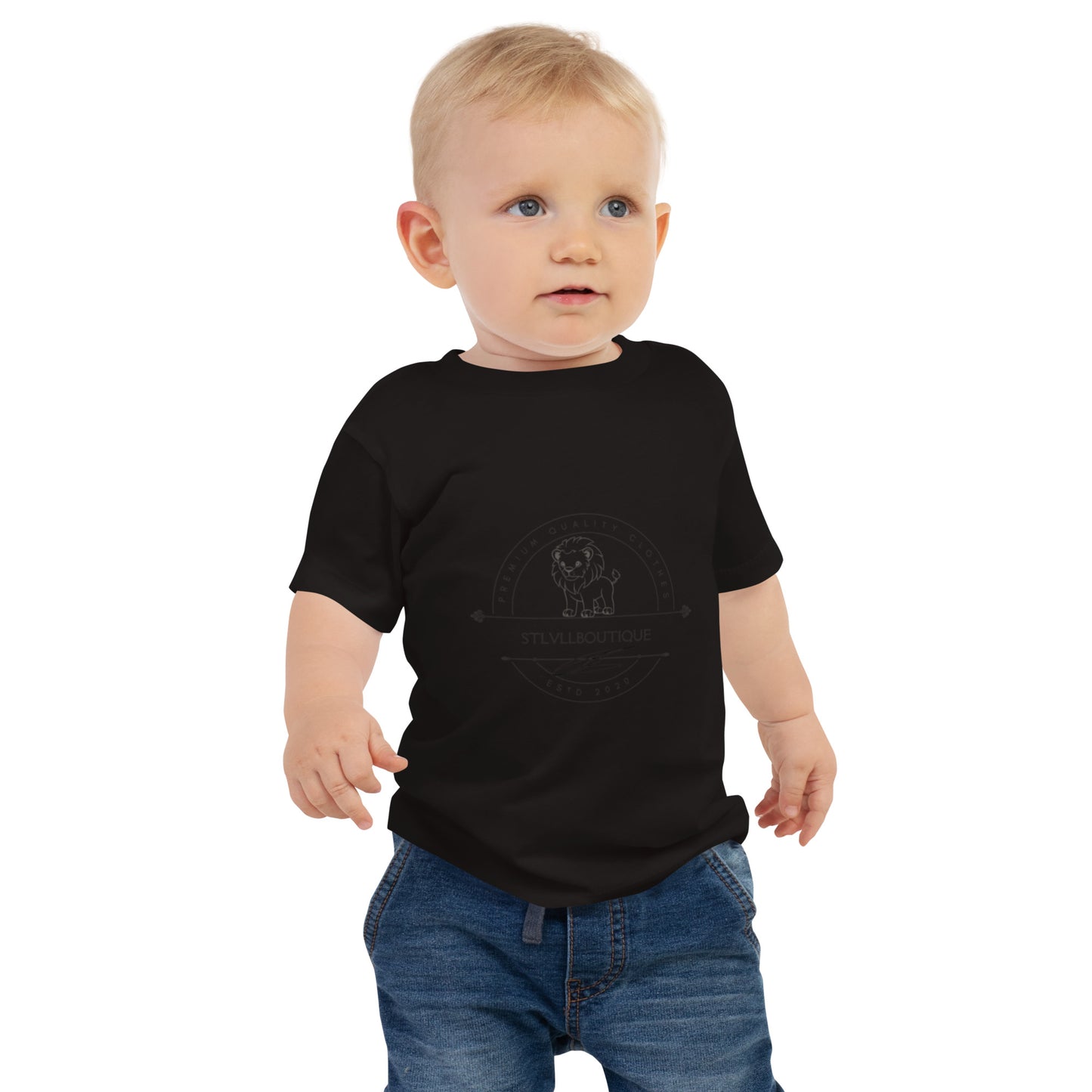 "Elegant Lion Cub" Premium Kurzarm-Baby-T-Shirt aus 100% Baumwolle