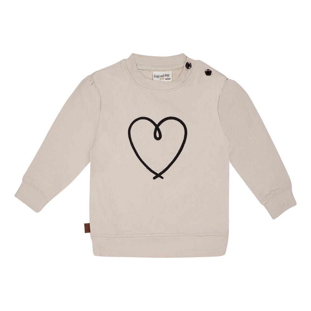 Herz-Sweatshirt | Beige