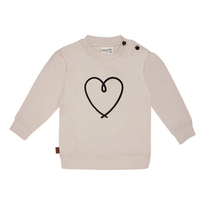 Herz-Sweatshirt | Beige