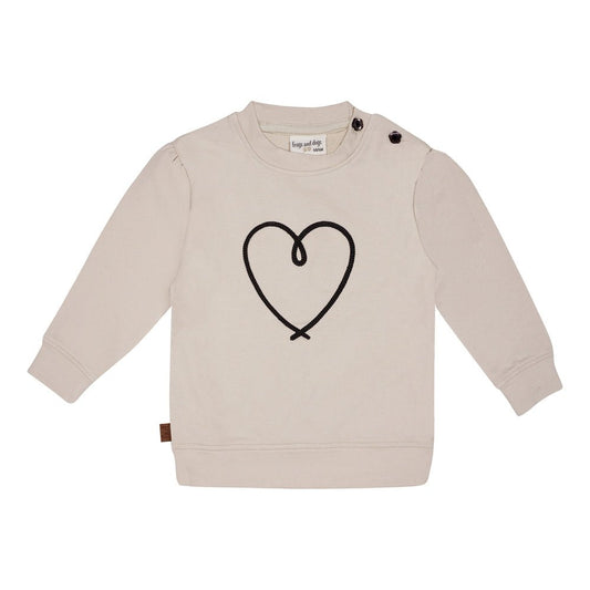 Herz-Sweatshirt | Beige