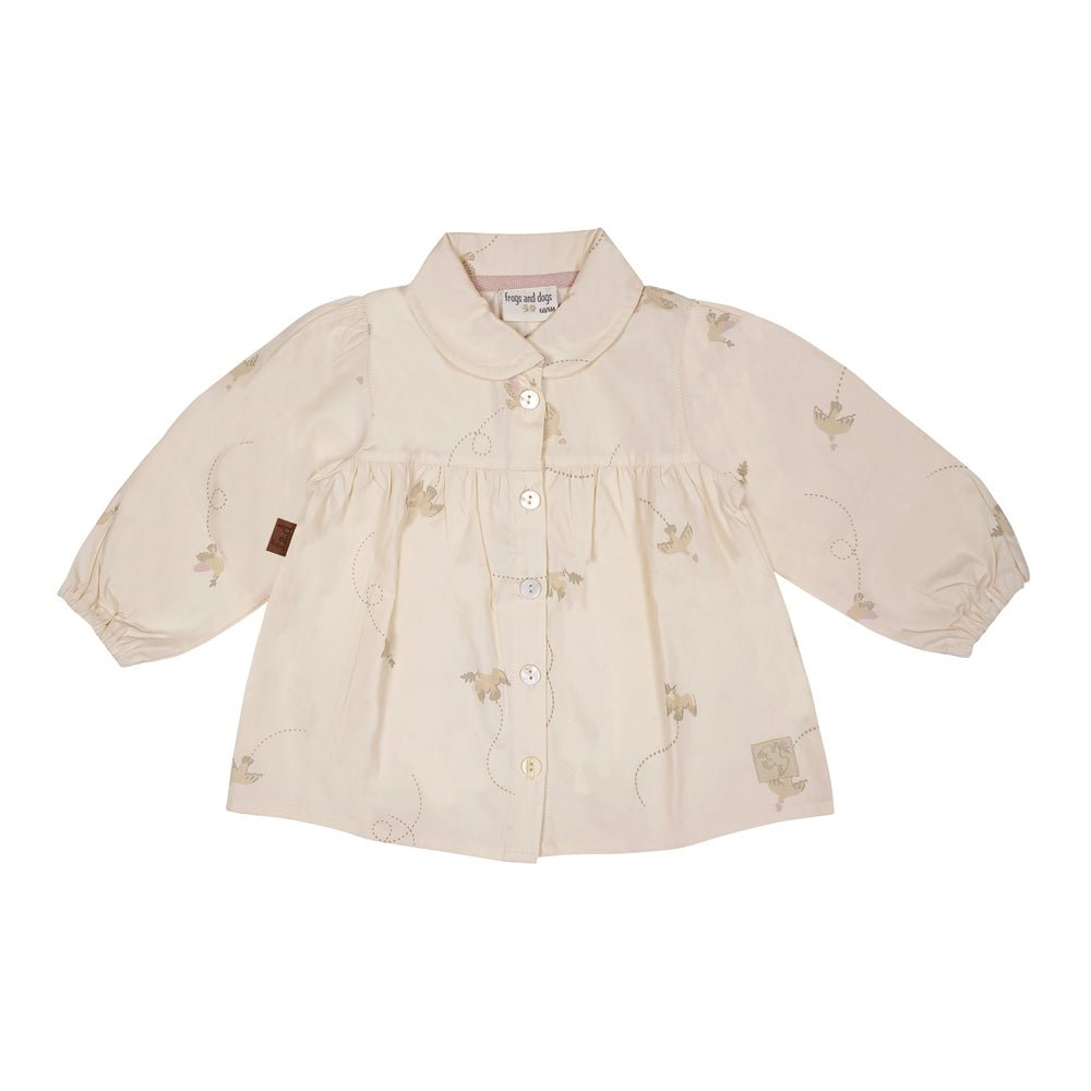 Bluse aus leichter Baumwollpopeline | Beige