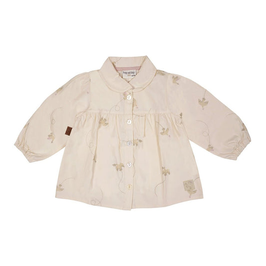 Bluse aus leichter Baumwollpopeline | Beige
