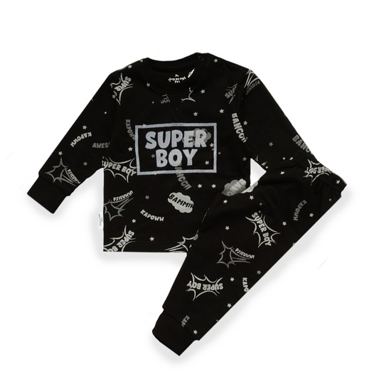 Super Boy F&D Pyjama Kinder | Schwarz