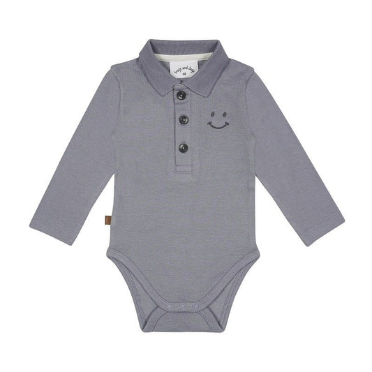 Smile Polo Strampler Baby | Grau