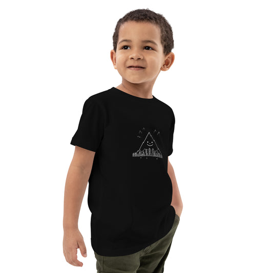 "Happy Mountain" Bio-T-Shirt für Kinder aus 100 % organischer Baumwolle mit naturinspiriertem Design