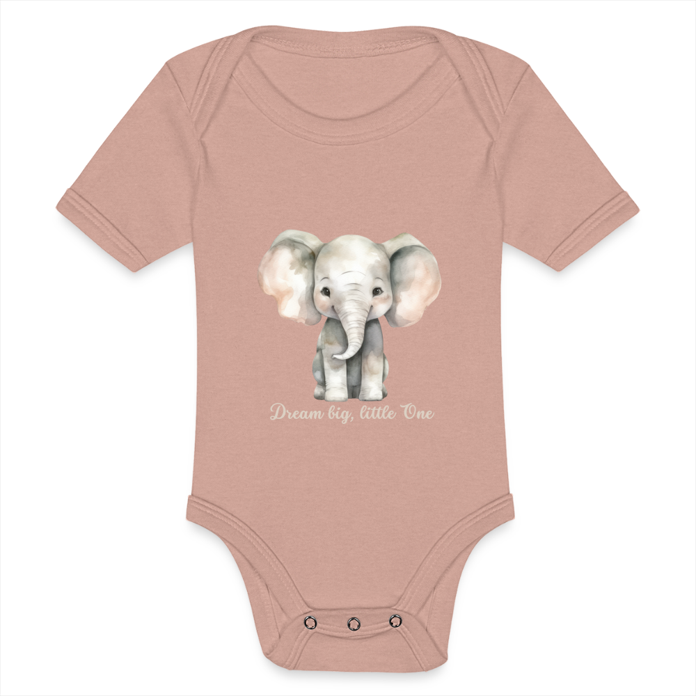 Baby Tri-Blend-Kurzarm-Body - Dream big, little one - Pfirsich
