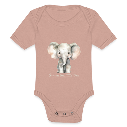 Baby Tri-Blend-Kurzarm-Body - Dream big, little one - Pfirsich