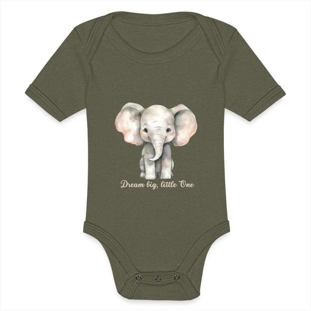 Baby Tri-Blend-Kurzarm-Body - Dream big, little one - Olive