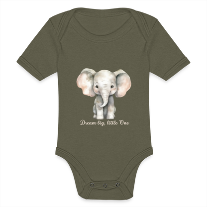 Baby Tri-Blend-Kurzarm-Body - Dream big, little one - Olive