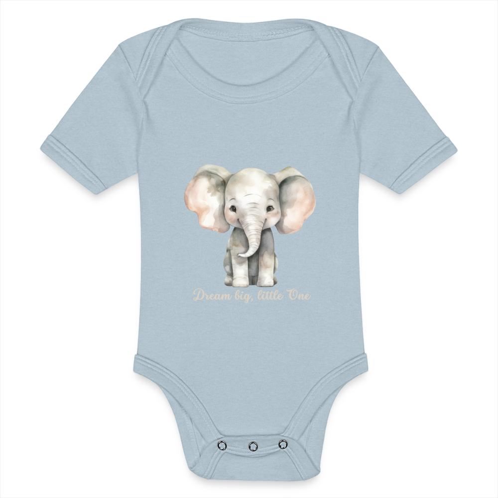 Baby Tri-Blend-Kurzarm-Body - Dream big, little one - Eisblau