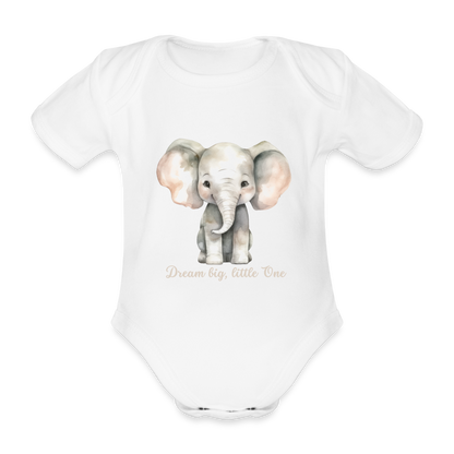 Baby Bio-Kurzarm-Body - Dream big, little one - weiß