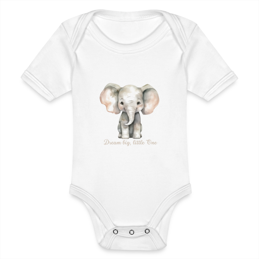 Baby Bio-Kurzarm-Body - Dream big, little one - weiß