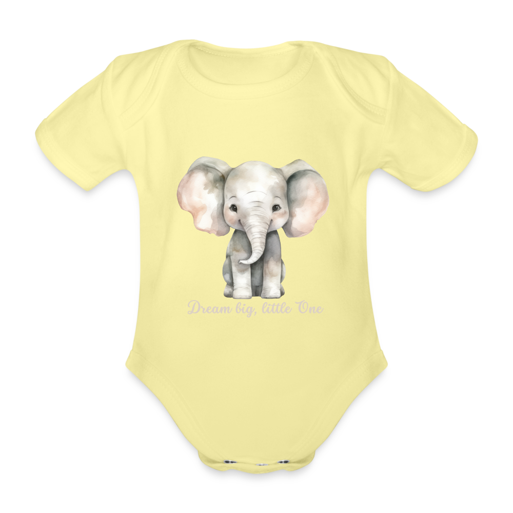 Baby Bio-Kurzarm-Body - Dream big, little one - Hellgelb