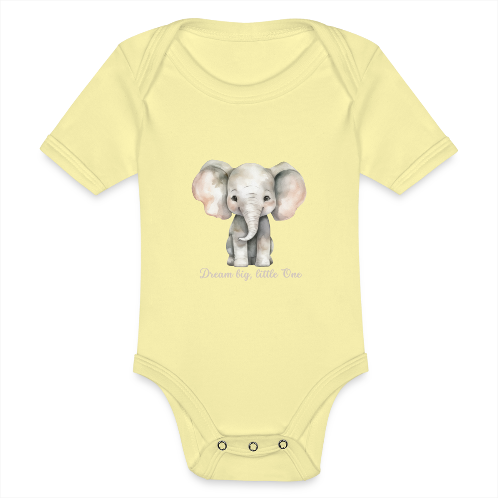 Baby Bio-Kurzarm-Body - Dream big, little one - Hellgelb