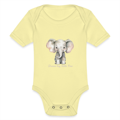 Baby Bio-Kurzarm-Body - Dream big, little one - Hellgelb