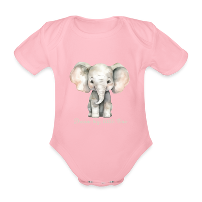 Baby Bio-Kurzarm-Body - Dream big, little one - Hellrosa