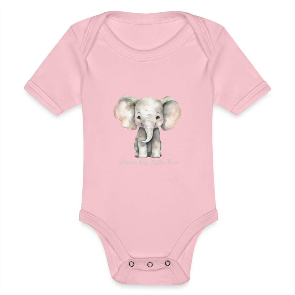 Baby Bio-Kurzarm-Body - Dream big, little one - Hellrosa
