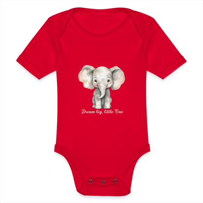 Baby Bio-Kurzarm-Body - Dream big, little one - Rot