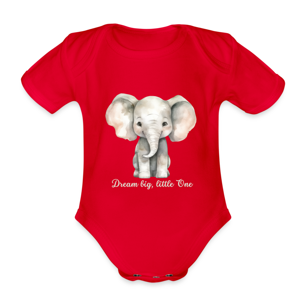 Baby Bio-Kurzarm-Body - Dream big, little one - Rot