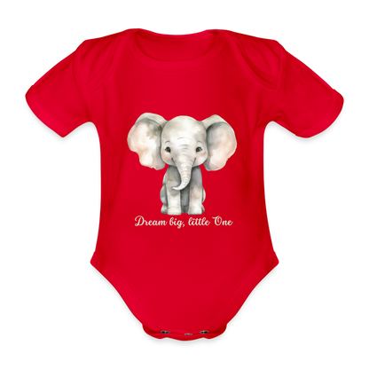 Baby Bio-Kurzarm-Body - Dream big, little one - Rot