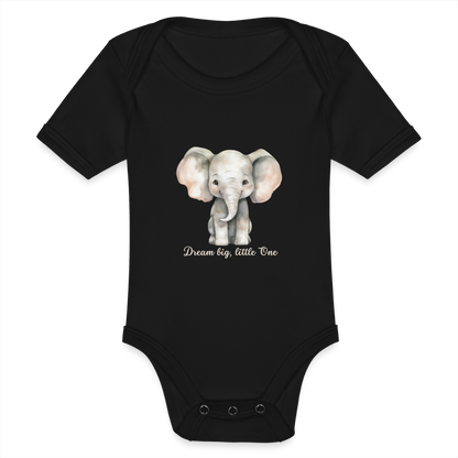 Baby Bio-Kurzarm-Body - Dream big, little one - Schwarz