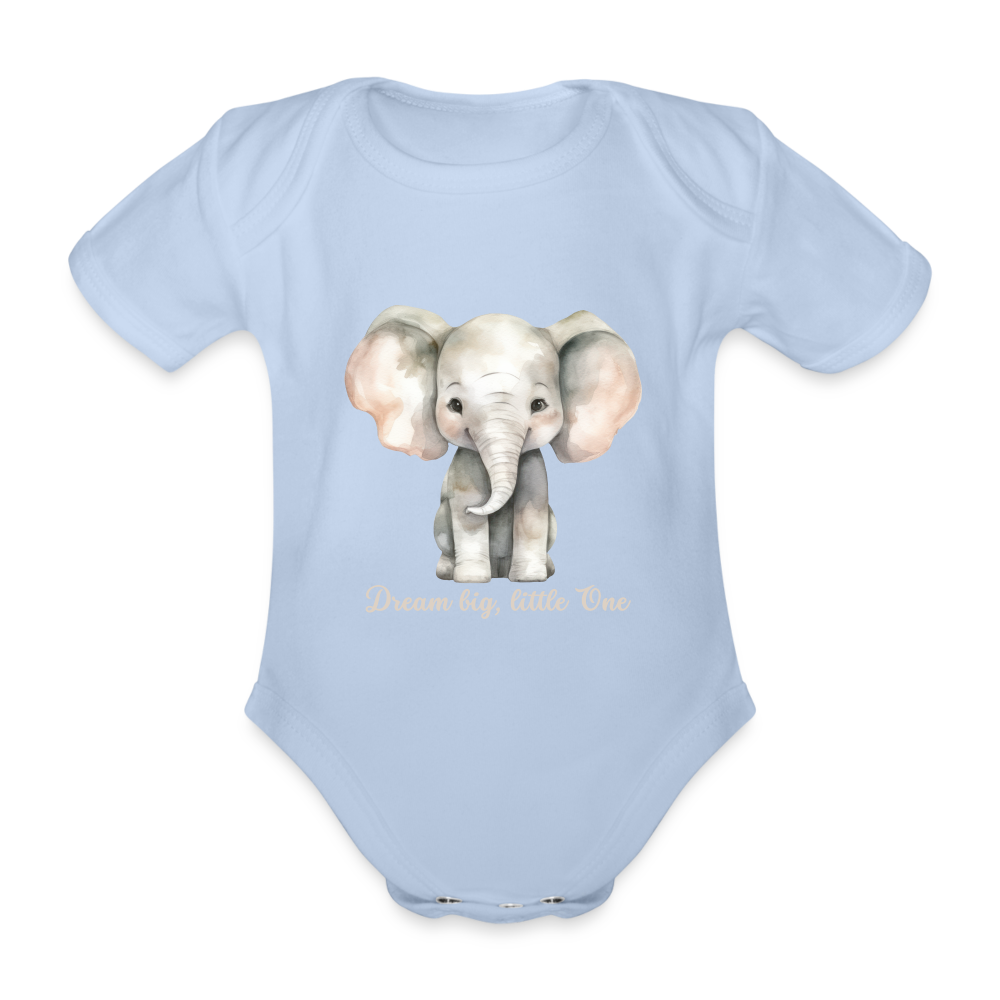 Baby Bio-Kurzarm-Body - Dream big, little one - Sky