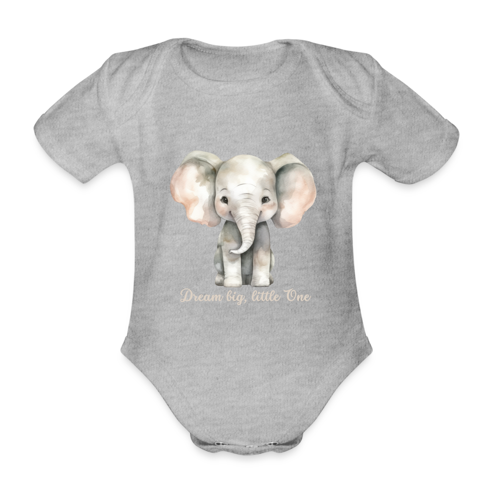 Baby Bio-Kurzarm-Body - Dream big, little one - Grau meliert