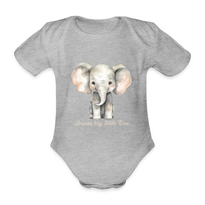 Baby Bio-Kurzarm-Body - Dream big, little one - Grau meliert