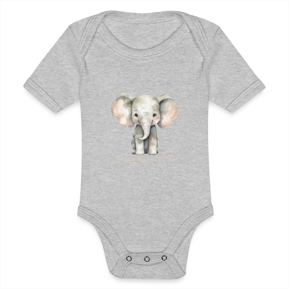 Baby Bio-Kurzarm-Body - Dream big, little one - Grau meliert