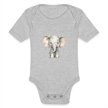 Baby Bio-Kurzarm-Body - Dream big, little one - Grau meliert