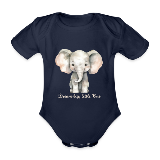 Baby Bio-Kurzarm-Body - Dream big, little one - Dunkelnavy