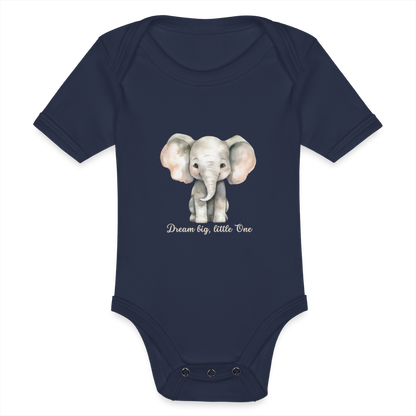 Baby Bio-Kurzarm-Body - Dream big, little one - Dunkelnavy